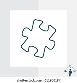 Simple puzzle line icon