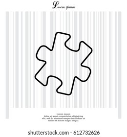 Simple puzzle line icon