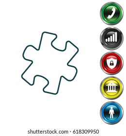 Simple puzzle line icon