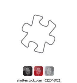 Simple puzzle line icon