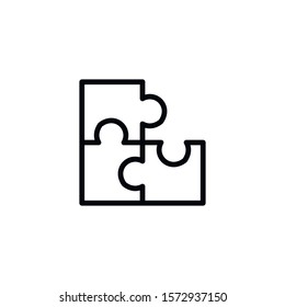 Simple puzzle line icon. Stroke pictogram. Vector illustration isolated on a white background. Premium quality symbol. Vector sign for mobile app and web sites.