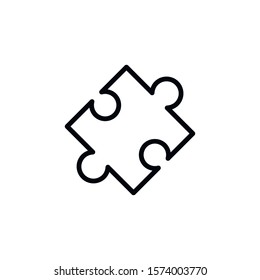 Simple puzzle line icon. Stroke pictogram. Vector illustration isolated on a white background. Premium quality symbol. Vector sign for mobile app and web sites.