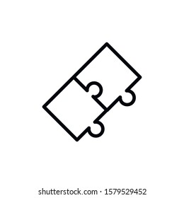 Simple puzzle line icon. Stroke pictogram. Vector illustration isolated on a white background. Premium quality symbol. Vector sign for mobile app and web sites.