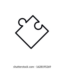 Simple puzzle line icon. Stroke pictogram. Vector illustration isolated on a white background. Premium quality symbol. Vector sign for mobile app and web sites.