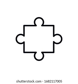 Icono de línea de puzzle simple. Pictograma de trazo. Ilustración vectorial aislada en un fondo blanco. Símbolo de calidad superior. Signo de vector para aplicaciones móviles y sitios web.