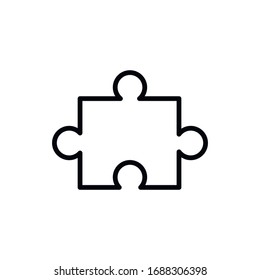 Simple puzzle line icon. Stroke pictogram. Vector illustration isolated on a white background. Premium quality symbol. Vector sign for mobile app and web sites.