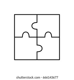 Simple puzzle line icon. Icon for web or mobile interfaces.