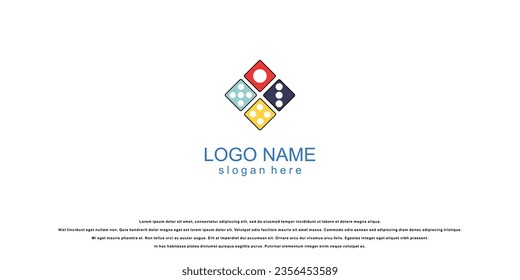 Simple puzzle logo design with modern concept| premium vector