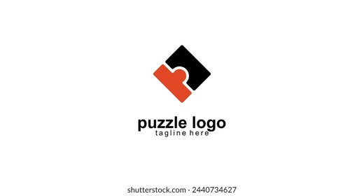 Simple puzzle logo design with unique concept| premium vector