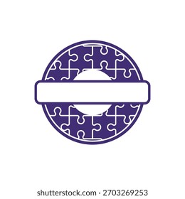 Simple puzzle logo design with unique concept premium vector.