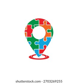 Simple puzzle logo design with unique concept premium vector.
