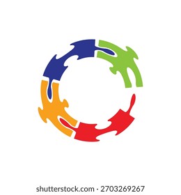Diseño de logotipo de rompecabezas simple con concepto único de Vector premium.