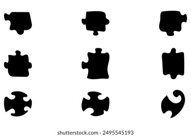 Simple puzzle pieces set design