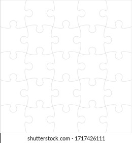 simple puzzle square of 25 pieces