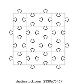 Simple puzzles on a white background. Vector image.