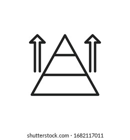 Simple pyramid chart line icon. Stroke pictogram. Vector illustration isolated on a white background. Premium quality symbol. Vector sign for mobile app and web sites.