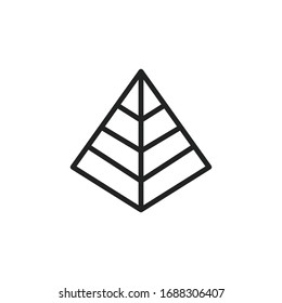 Icono de línea de gráfico pirámide simple. Pictograma de trazo. Ilustración vectorial aislada en un fondo blanco. Símbolo de calidad superior. Signo de vector para aplicaciones móviles y sitios web.