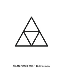 Icono de línea de gráfico pirámide simple. Pictograma de trazo. Ilustración vectorial aislada en un fondo blanco. Símbolo de calidad superior. Signo de vector para aplicaciones móviles y sitios web.