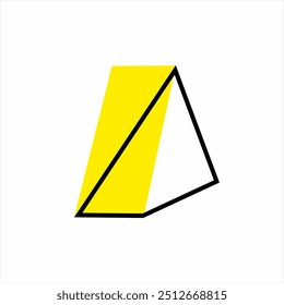 Diseño simple del logotipo del icono de la pirámide.