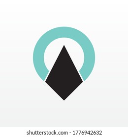 Simple pyramid sunset abstract business geometric logo icon design