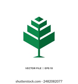 Simple pyramid tree logo design