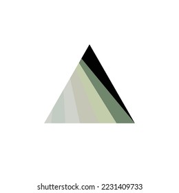 Einfaches pyramidenförmiges Vektorlogo in grauen und grünen Tönen.