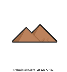 Edificio de pirámides simples en diseño de Vector plano de contorno.