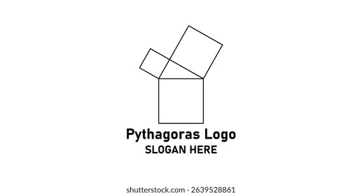 Simple Pythagorean Logo in Mathematics.