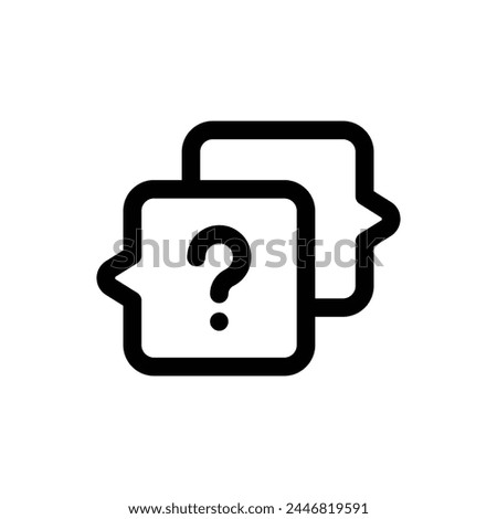 Simple QnA line icon isolated on a white background