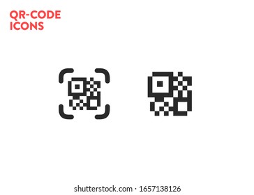 Simple QR code scan. Vector QR code icon