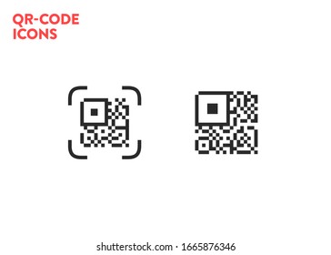 Simple QR code scan. Vector QR code icon