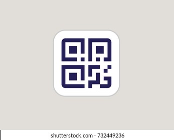 Simple QR code. Vector QR code icon