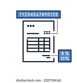Simple qualified invoice icon illustration material
