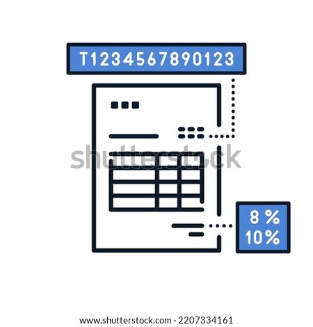 Simple qualified invoice icon illustration material