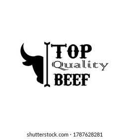 Simple Quality and Premium Beef Logo.