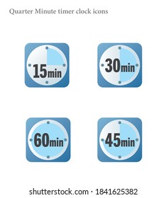 Simple quarter minutes timer clock icon 