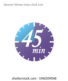 Simple quarter minutes timer clock icon 