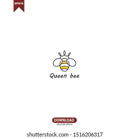 Simple queen bee logo vector design