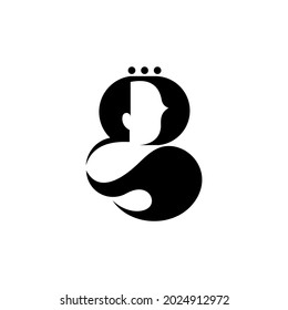 simple queen silhouette letter g logo. vector illustration for logo or mascot