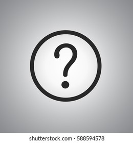 simple question icon on white background