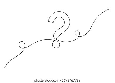 Simples ponto de interrogação contínua um desenho de linha ilustração vetor contorno minimalista