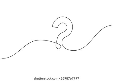 Simples ponto de interrogação contínua um desenho de linha ilustração vetor contorno minimalista