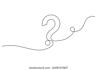 Simples ponto de interrogação contínua um desenho de linha ilustração vetor contorno minimalista