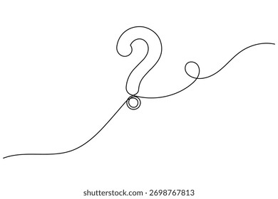 Simples ponto de interrogação contínua um desenho de linha ilustração vetor contorno minimalista