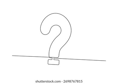 Simples ponto de interrogação contínua um desenho de linha ilustração vetor contorno minimalista