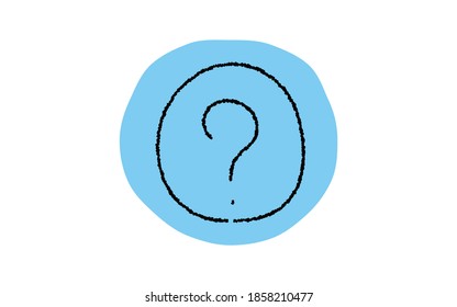 Simple question mark icon, pencil writing style