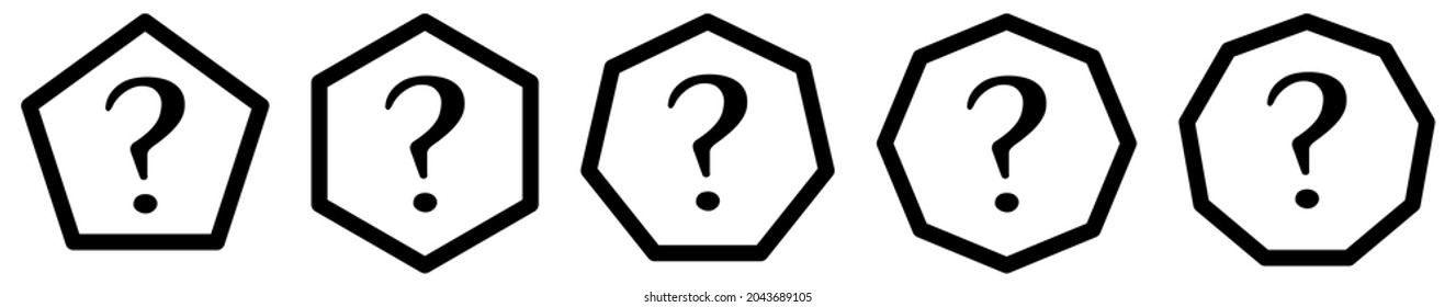 Simple question mark in polygons with different number of edges