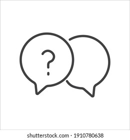 Simple of Question Related Vector Line Icons.