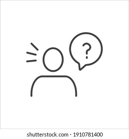 Iconos simples de línea de vectores relacionados con preguntas.