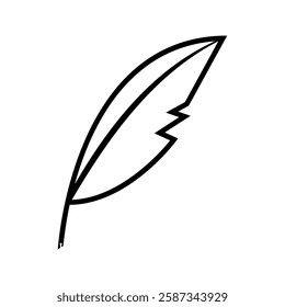 simple quill icon. Feather quill pen icon, classic stationery illustration.